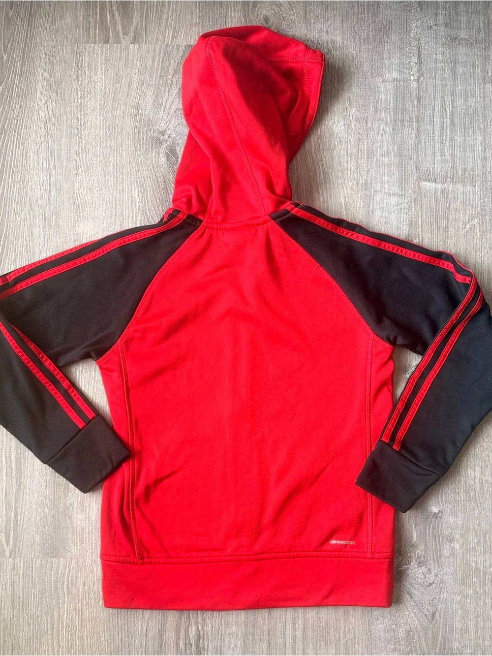 Adidas Boys YM (10/12) Red & Black Full-Zip Hoodie